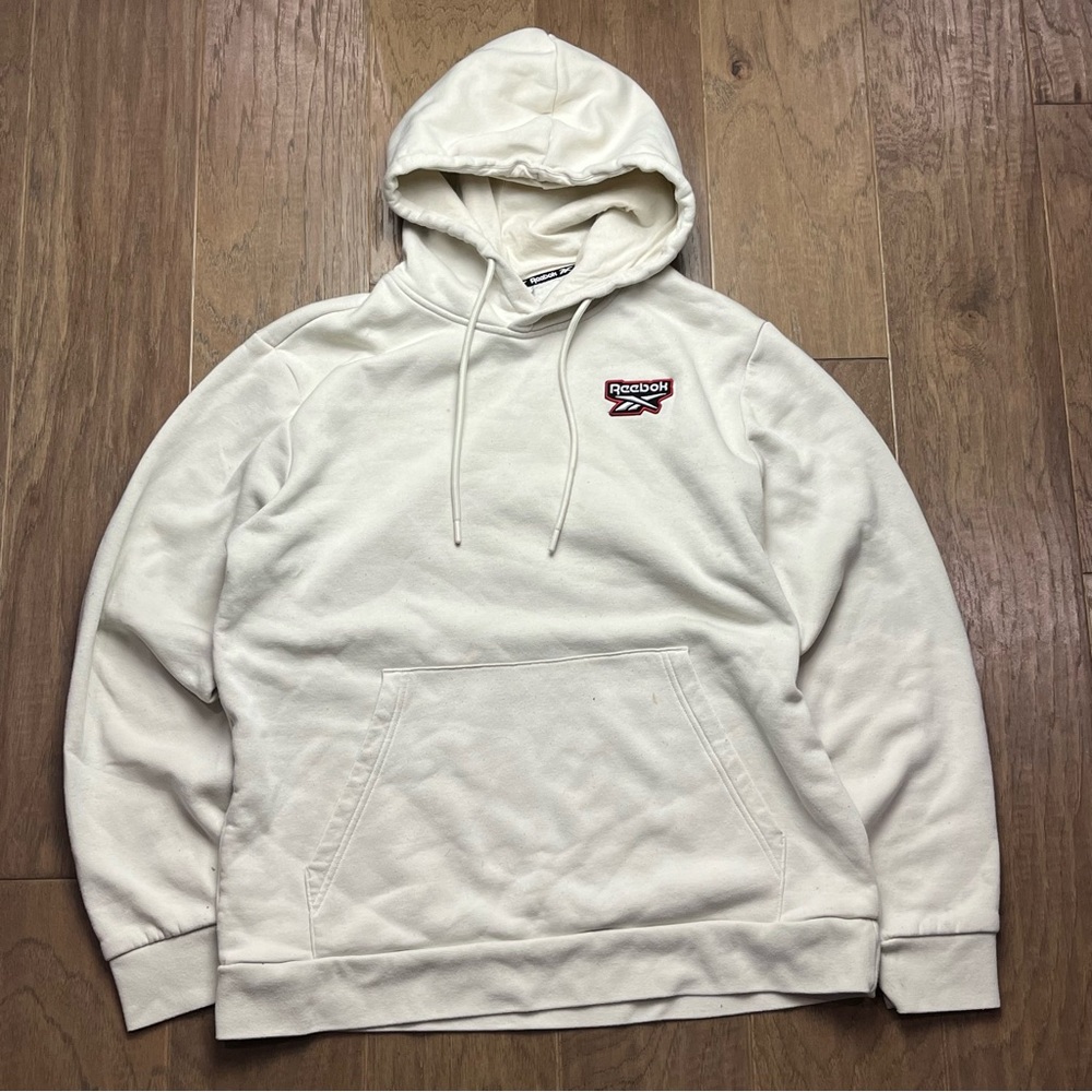 Cream Reebok Heavyweight Hoodie – Size Large